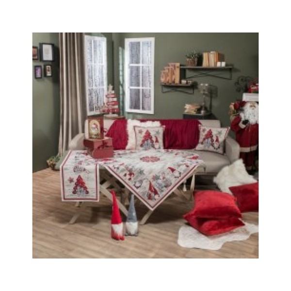 Σετ καρέ+σεμέν χριστουγεννιάτικο στόφα ελάφι